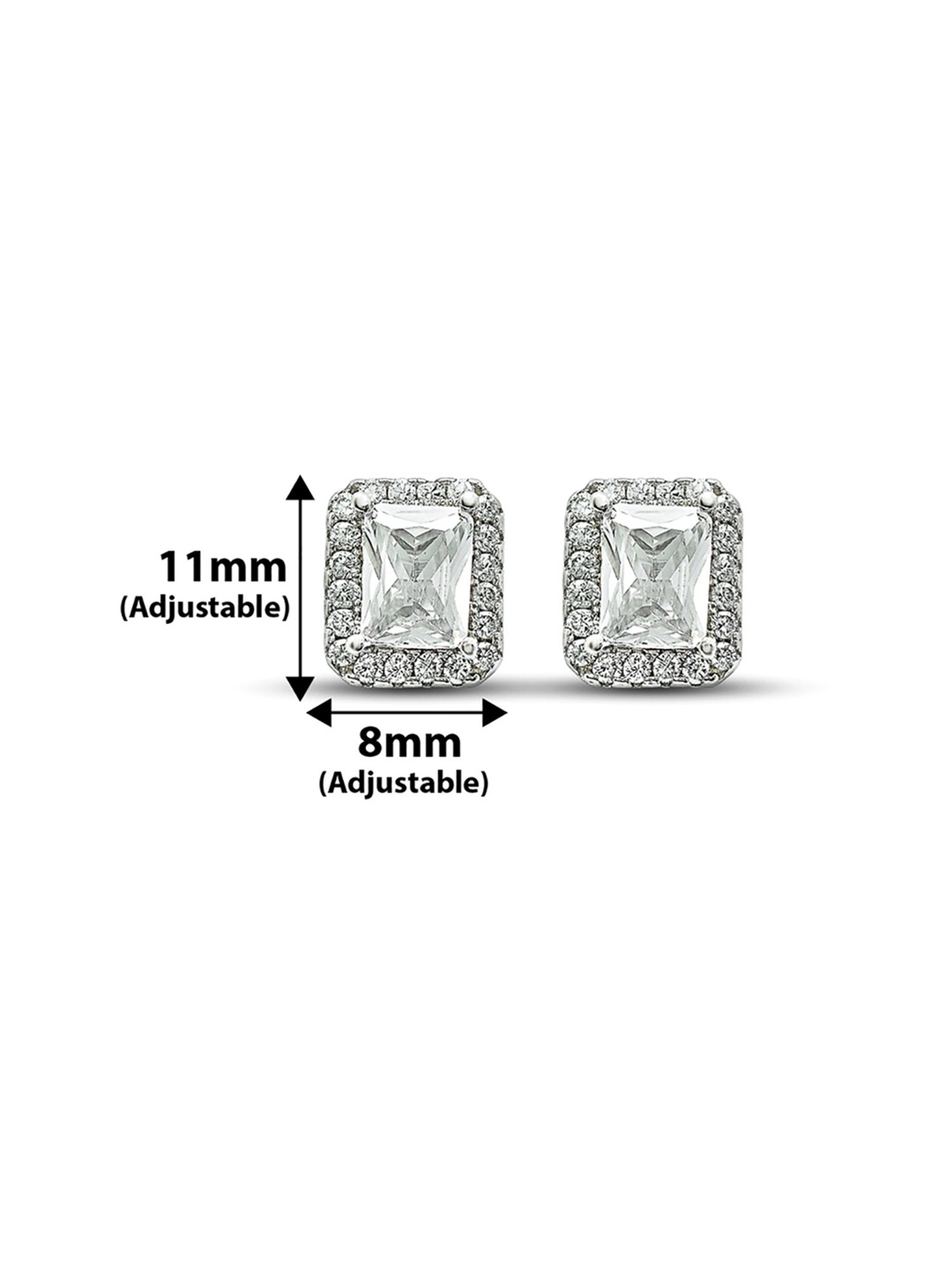 Silberry 92.5 Sterling Silver Queen Square Stud Earrings for Women