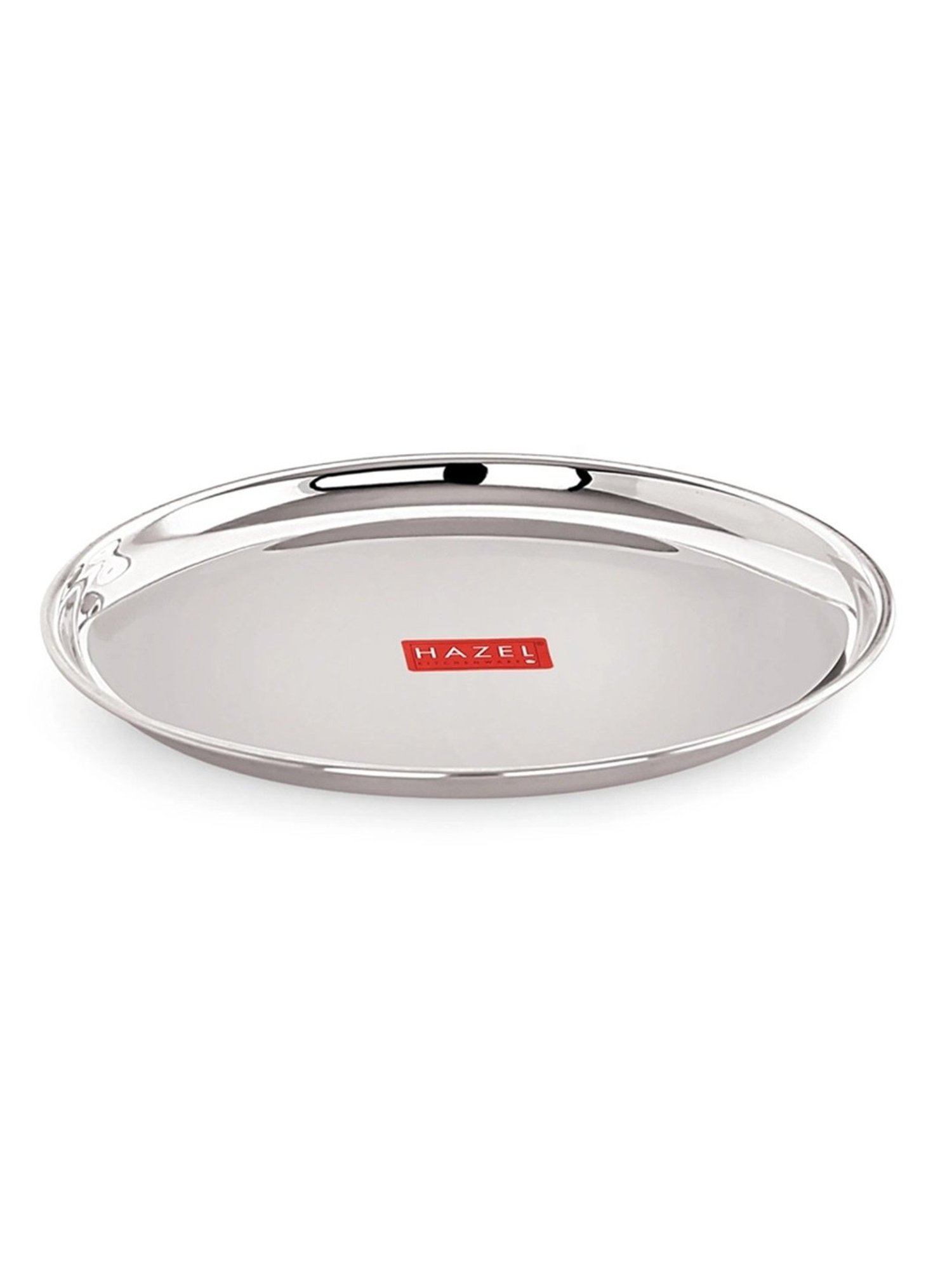 HAZEL Silver Stainless Steel Snack Plates With Mirror Finish