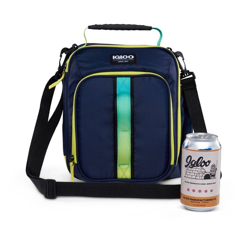 Igloo Hot Brights Vertical Classic Molded Lunch Bag - Navy with Ombre Webbing