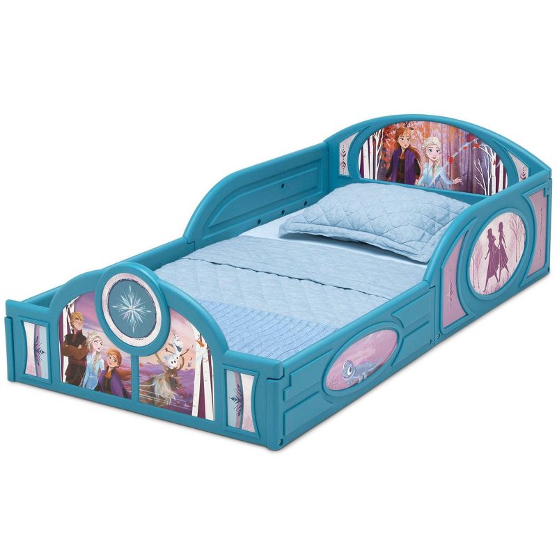 Toddler Disney Frozen 2 Sleep and Play Bed with Attached Guardrails - Delta Children