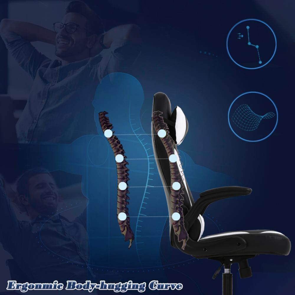 Gaming Office Chair, High-Back PU Leather Racing Chair, Reclining Computer Chair