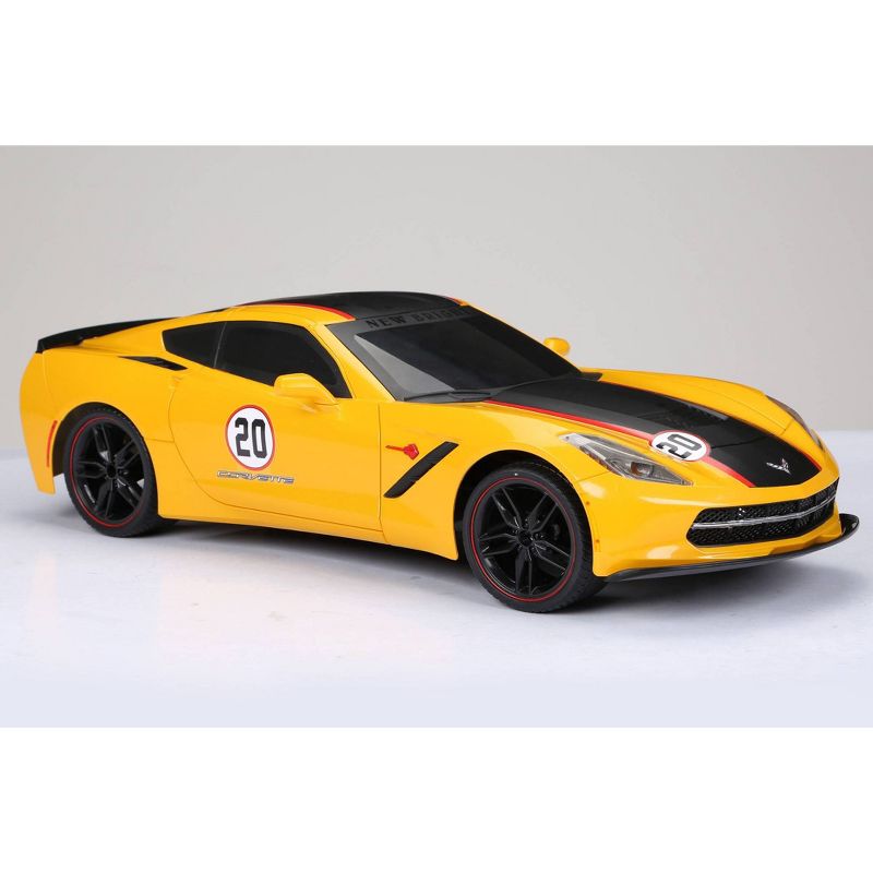 New Bright R/C Showcase Sportscar Racing Corvette C7 Yellow 9 .6v 1:8 Scale
