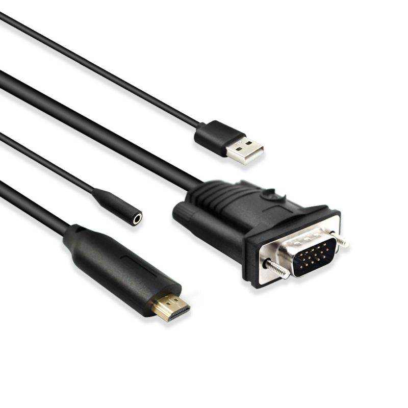 HDMI Cable HDMI to VGA 1080P HD with Audio Adapter Cable HDMI to VGA Cable for PC Laptop HDTV Projector