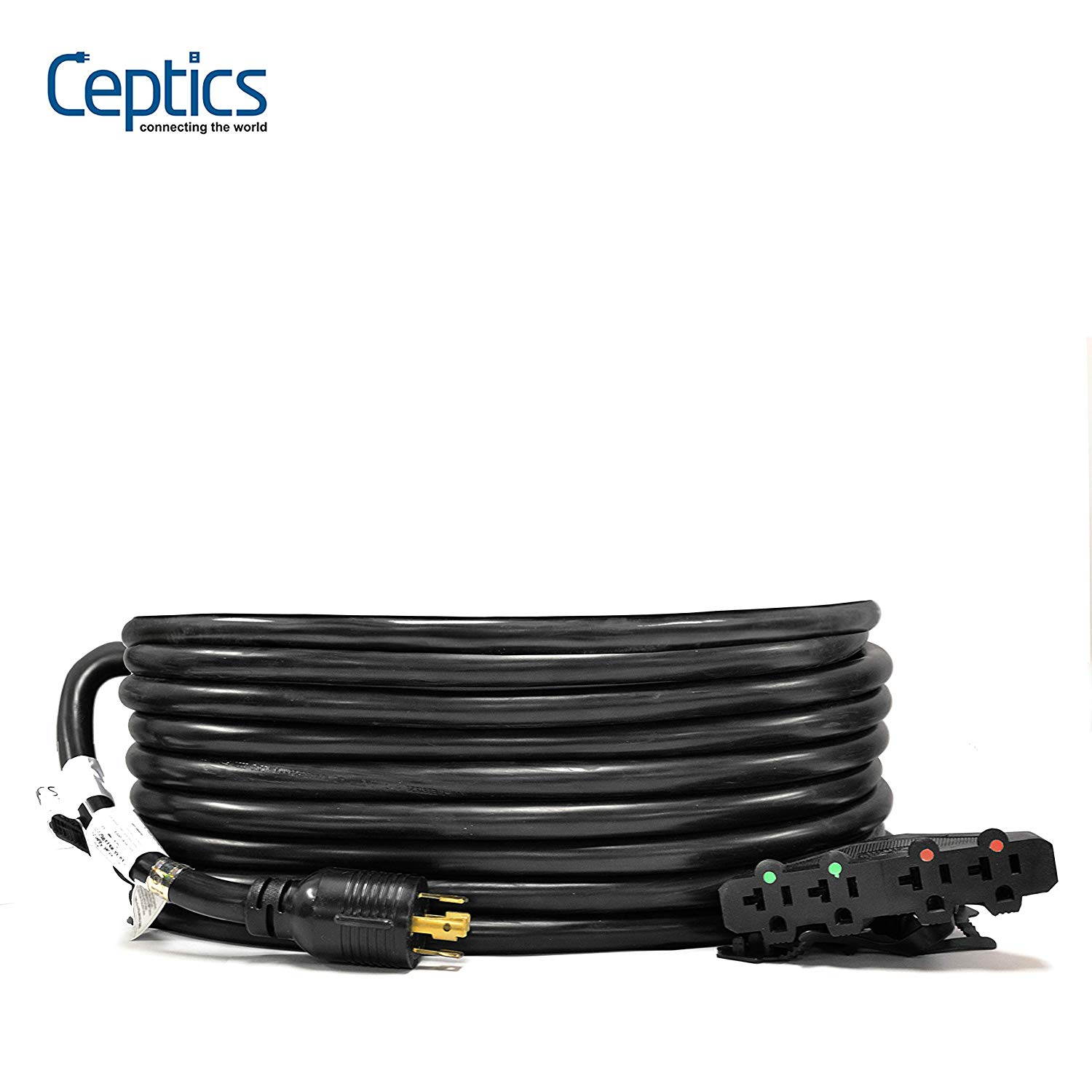 Ceptics L14-30P to 5-20R Generator Distribution Power Cord (21 Feet) 30A