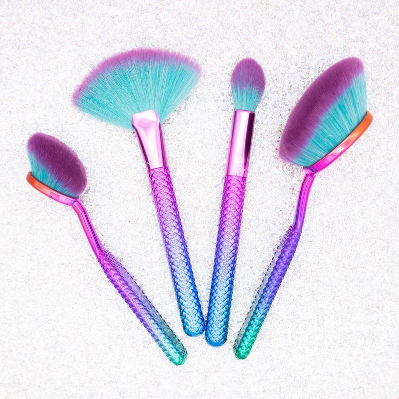 MODA Brush Prismatic 4pc Precision Powder Makeup Brush Set, Includes - Large Precision Powder, Small Precision Powder, Accentuate, and Finish Brushes