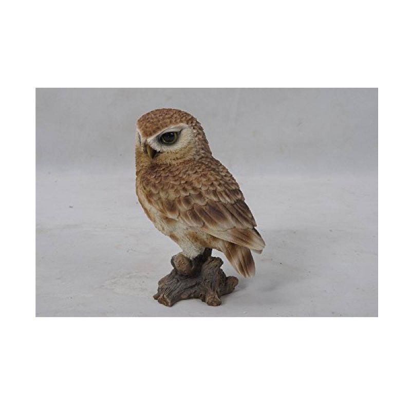 6" Polyresin Small Brown Owl on Stump Statue Brown - Hi-Line Gift