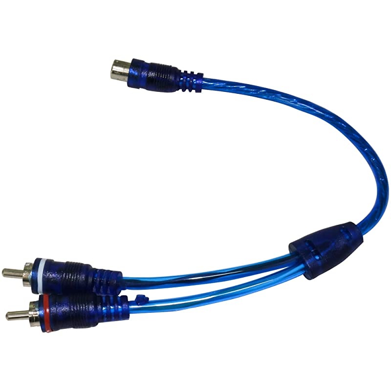 1 Female to 2 Male RCA Y-Shape Splitter Cable Adapter for Car Audio Vedio Speaker Pack of 5 (1 Female to 2 Male)