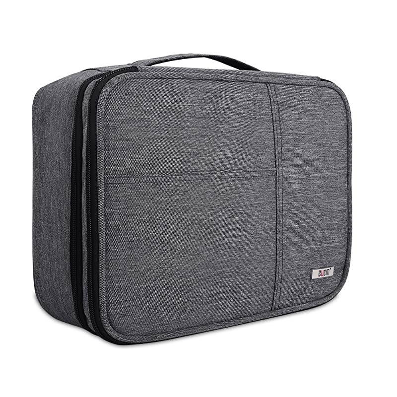 Electronic Organizer, Double Layer Travel Gadget Storage Bag for Cables, Cord, USB Flash Drive, Power Bank and More-a Sleeve Pouch for 7.9" iPad Mini(Medium,Black)