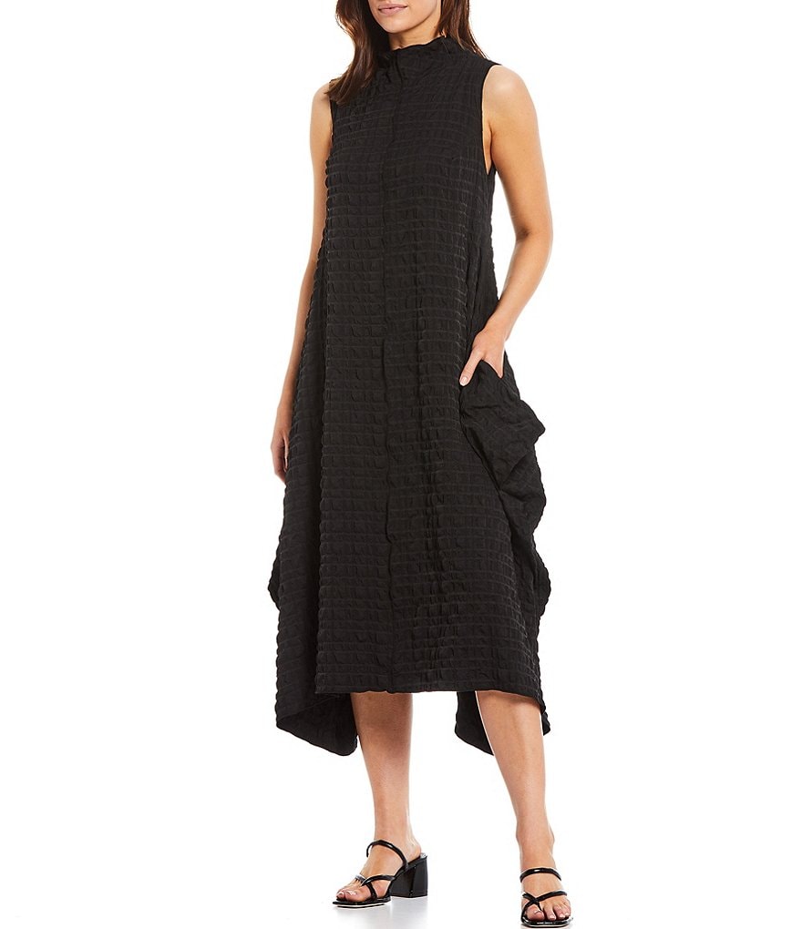 IC Collection High Neck Woven Sleeveless Swing Dress