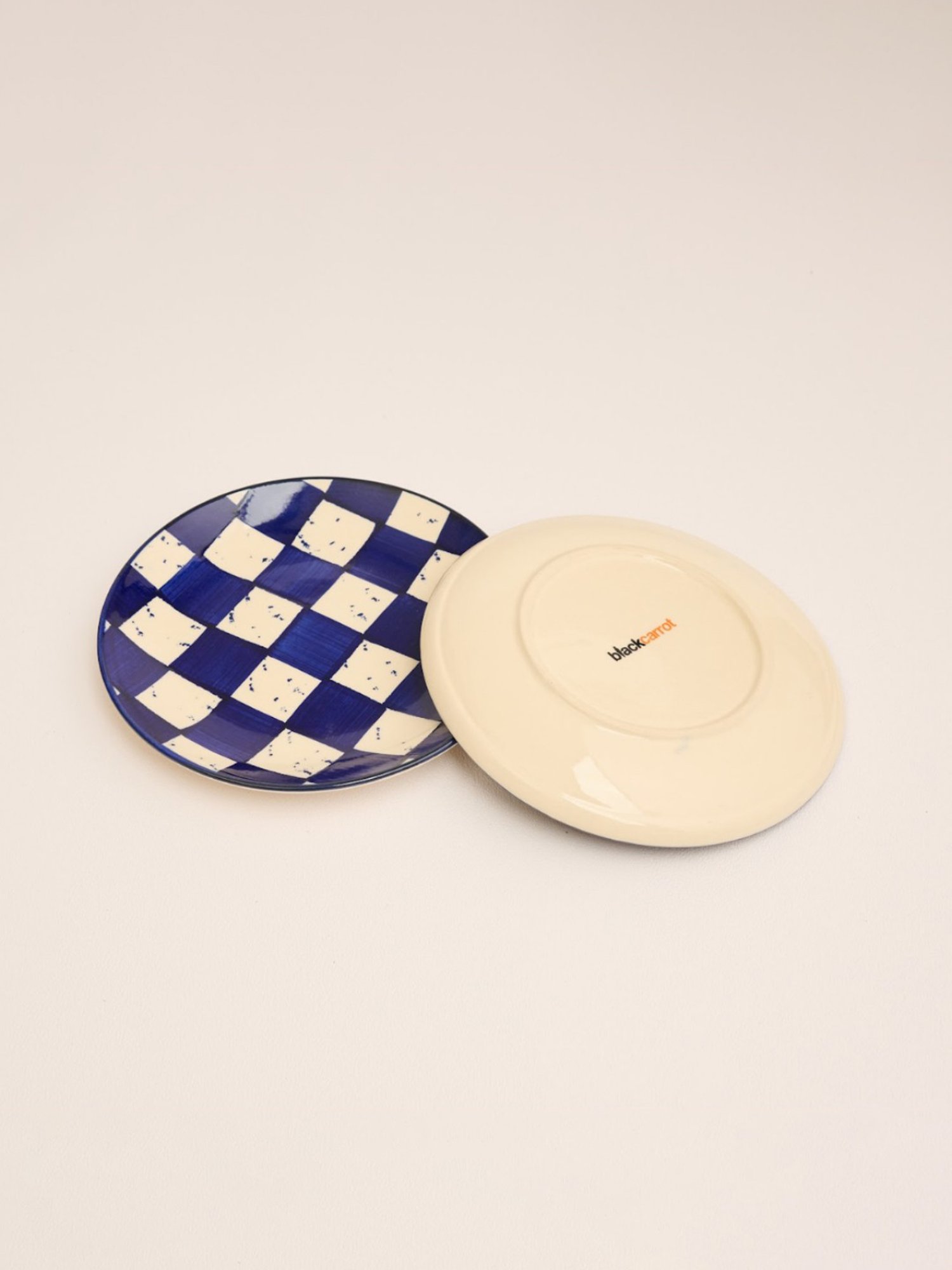 BlackCarrot Blue & White Ceramic Snack Plates - Set of 2