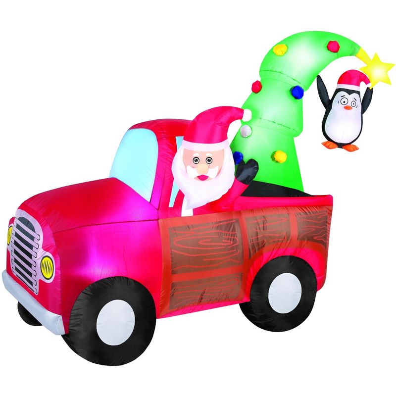 Occasions 7.5' Inflatable Wagon, 6 ft Tall, Multicolored