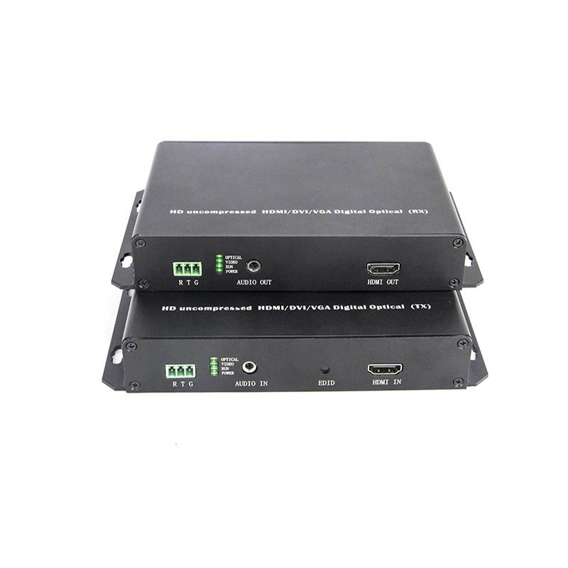 1080P HDMI-compatible to Fiber Optic Extender Uncompression Video Single Fiber Transmitter Receiver audio RS232