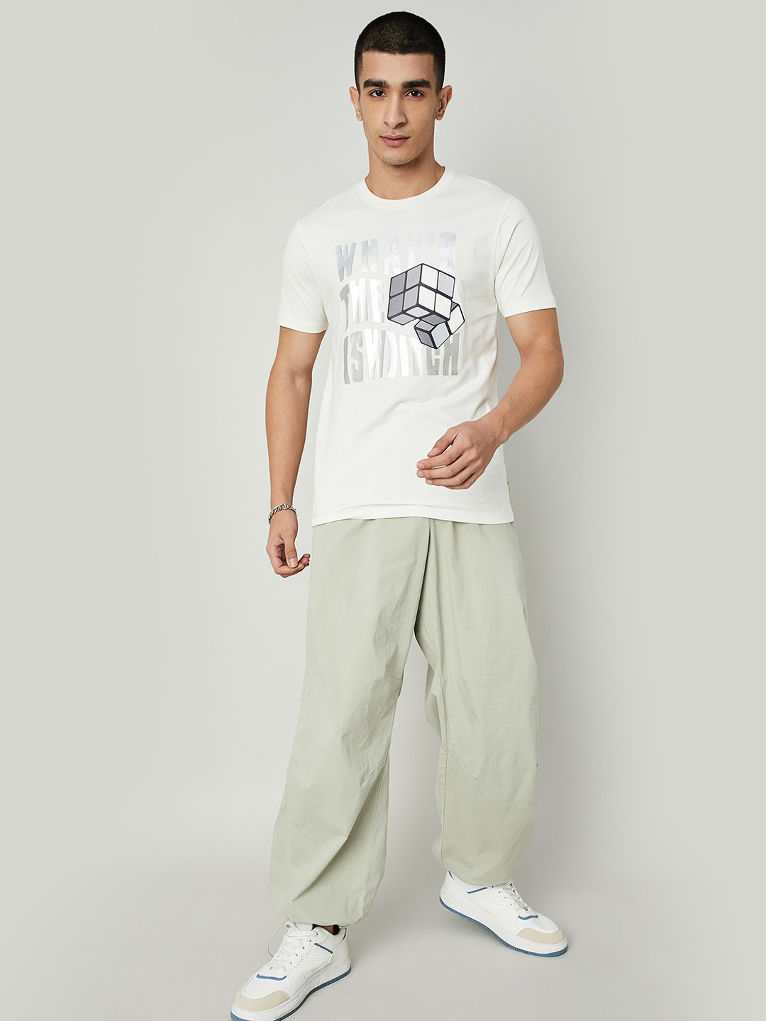 Forca by Lifestyle Off White Regular Fit T-Shirt