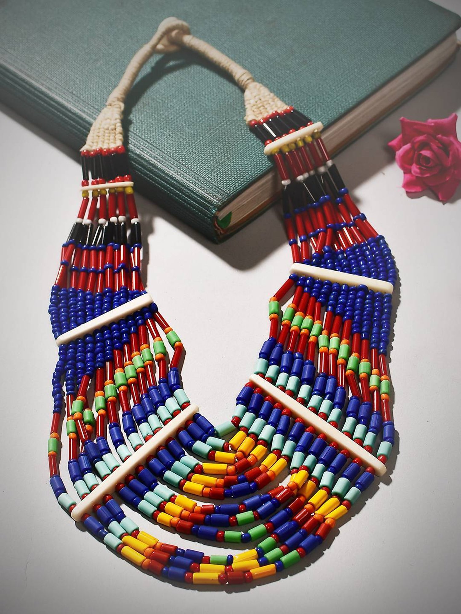 Imli Street Multicolor Vintage Naga Beaded Tribal Necklace
