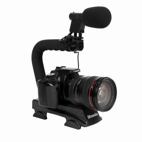F14125 Mini U Shape DSLR SLR Camera DV Camcorder Video Flashlight Action Stabilizer Grip Handle Holder Bracket