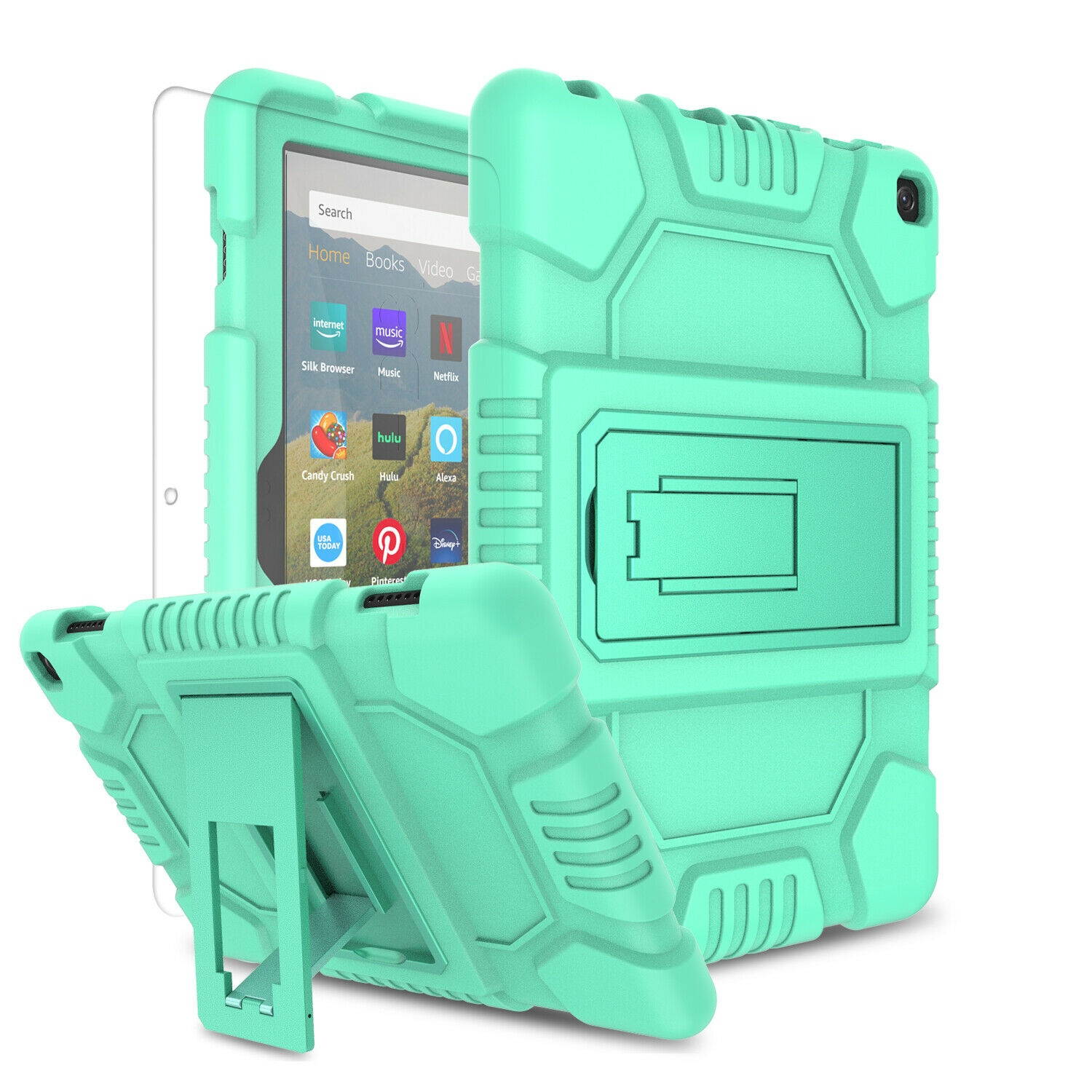 For Amazon Fire HD 8 2020/8 Plus/10th Gen Kickstand Tablet Case+Screen Protector