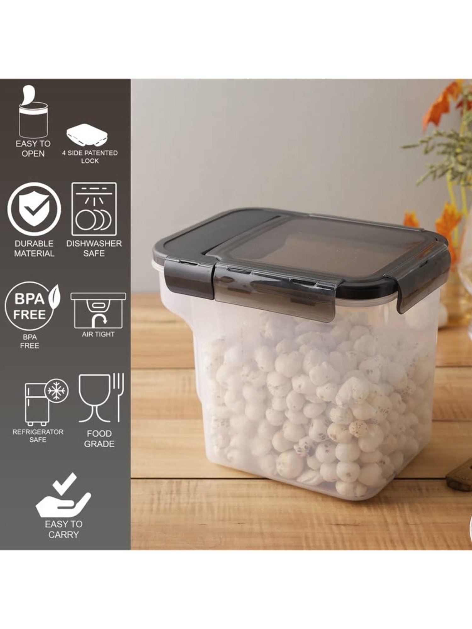 Lock & Lock Transparent Plastic Airtight Food Storage Container