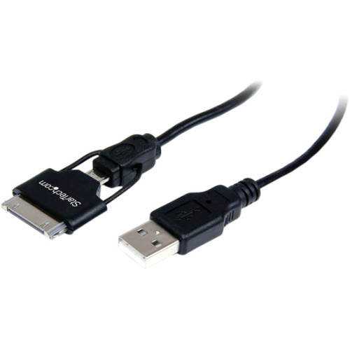 StarTech.com USB2UBADC1M Apple Dock Connector or Micro USB to USB Combo Cable