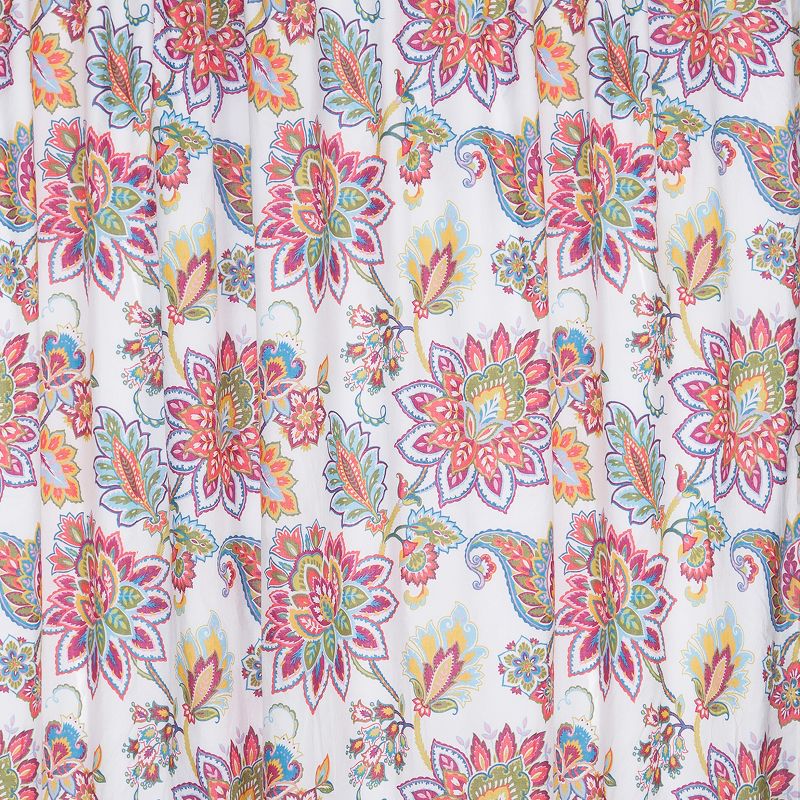 Palladium Coral Floral Lined Shower Curtain with Grommets  - Levtex Home