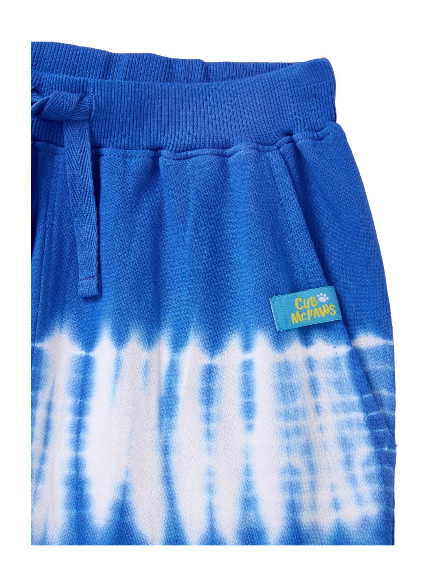 Cub McPaws Kids Blue & White Cotton Over Dyed Trackpants