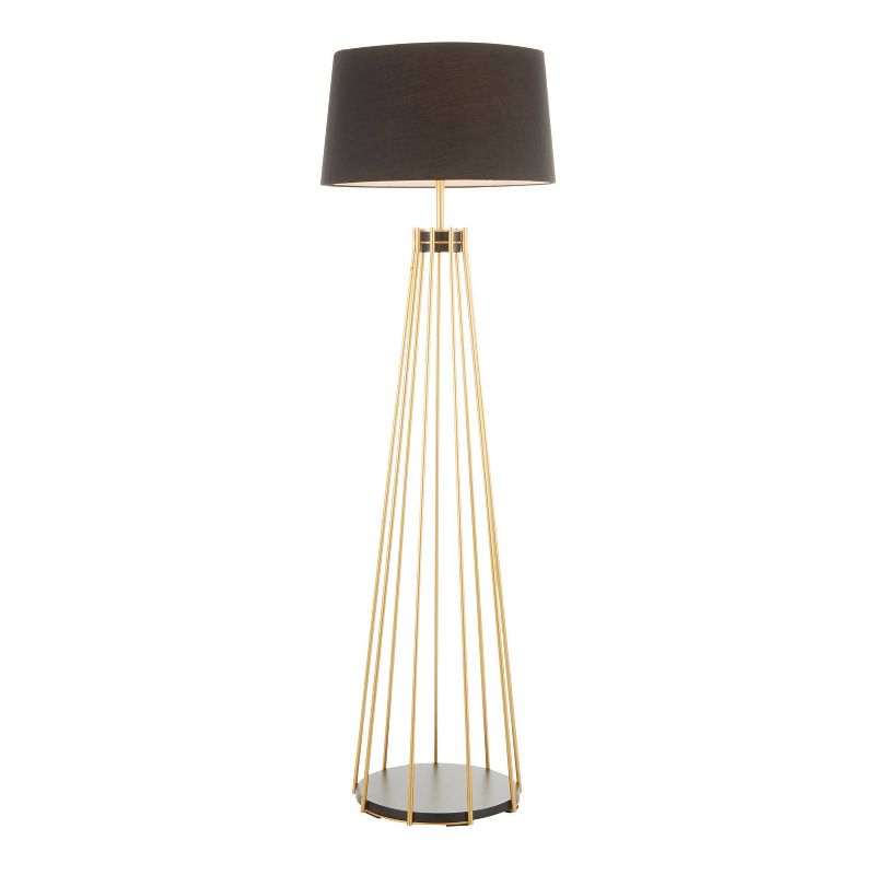 Canary Contemporary Floor Lamp with Metal Shade Black (Includes LED Light Bulb) - LumiSource