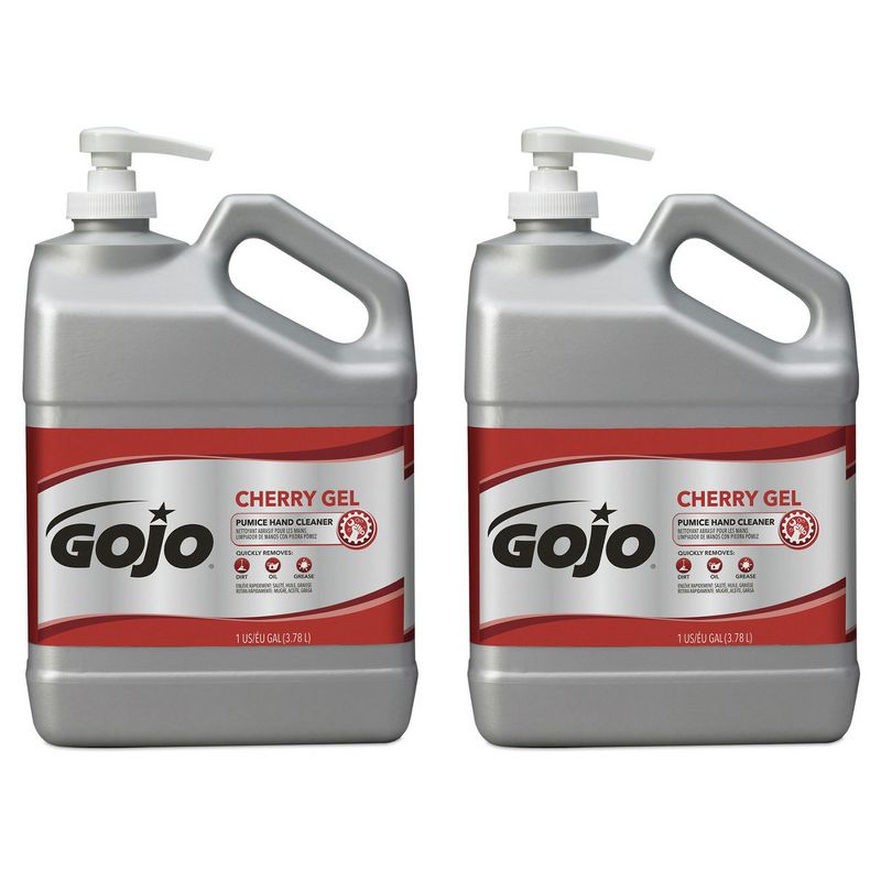 GOJO Industries 2358-02 Cherry Gel 1 Gallon Pump Bottle Pumice Hand Cleaner
