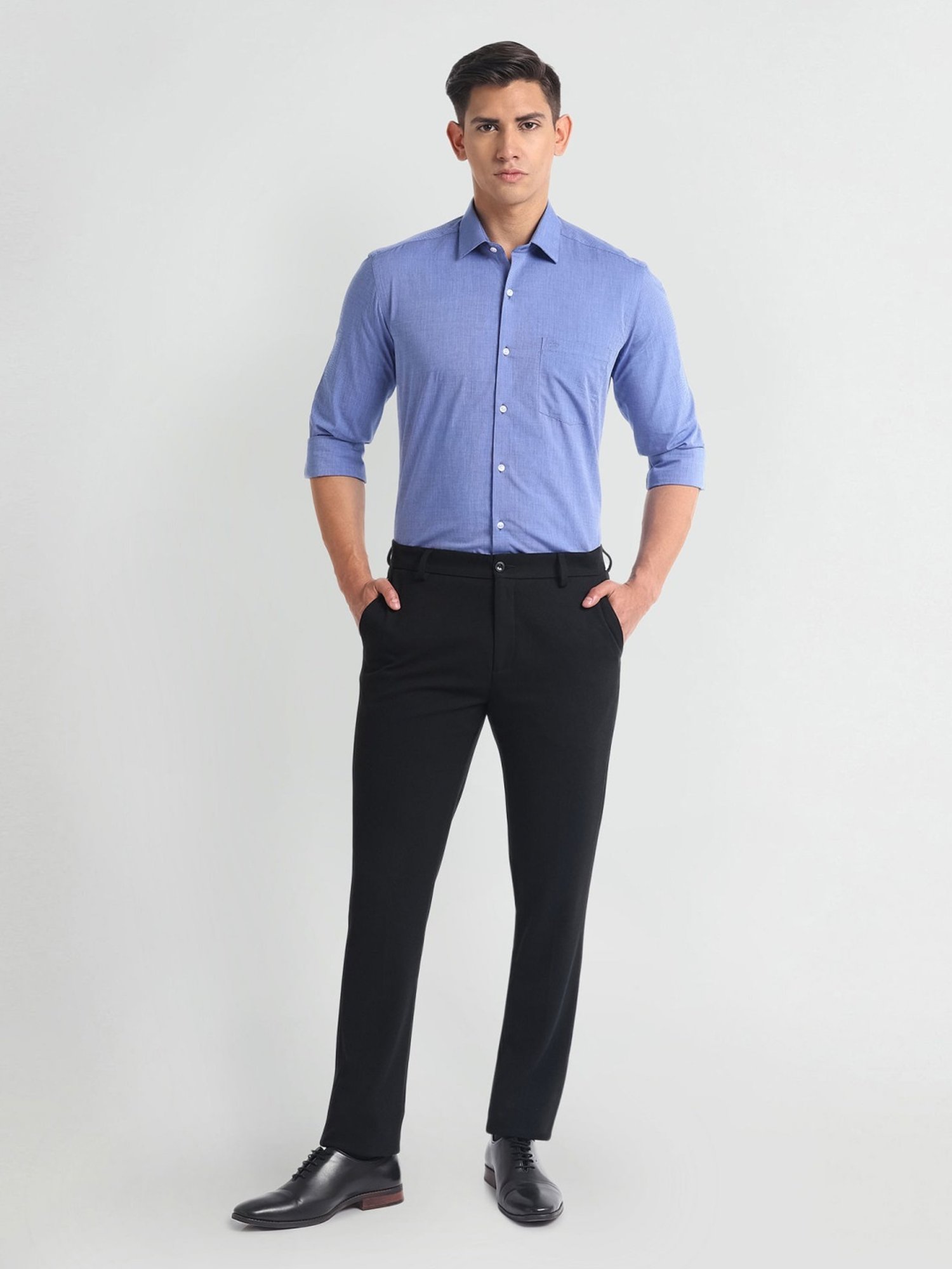 Arrow Newyork Black Slim Fit Trousers