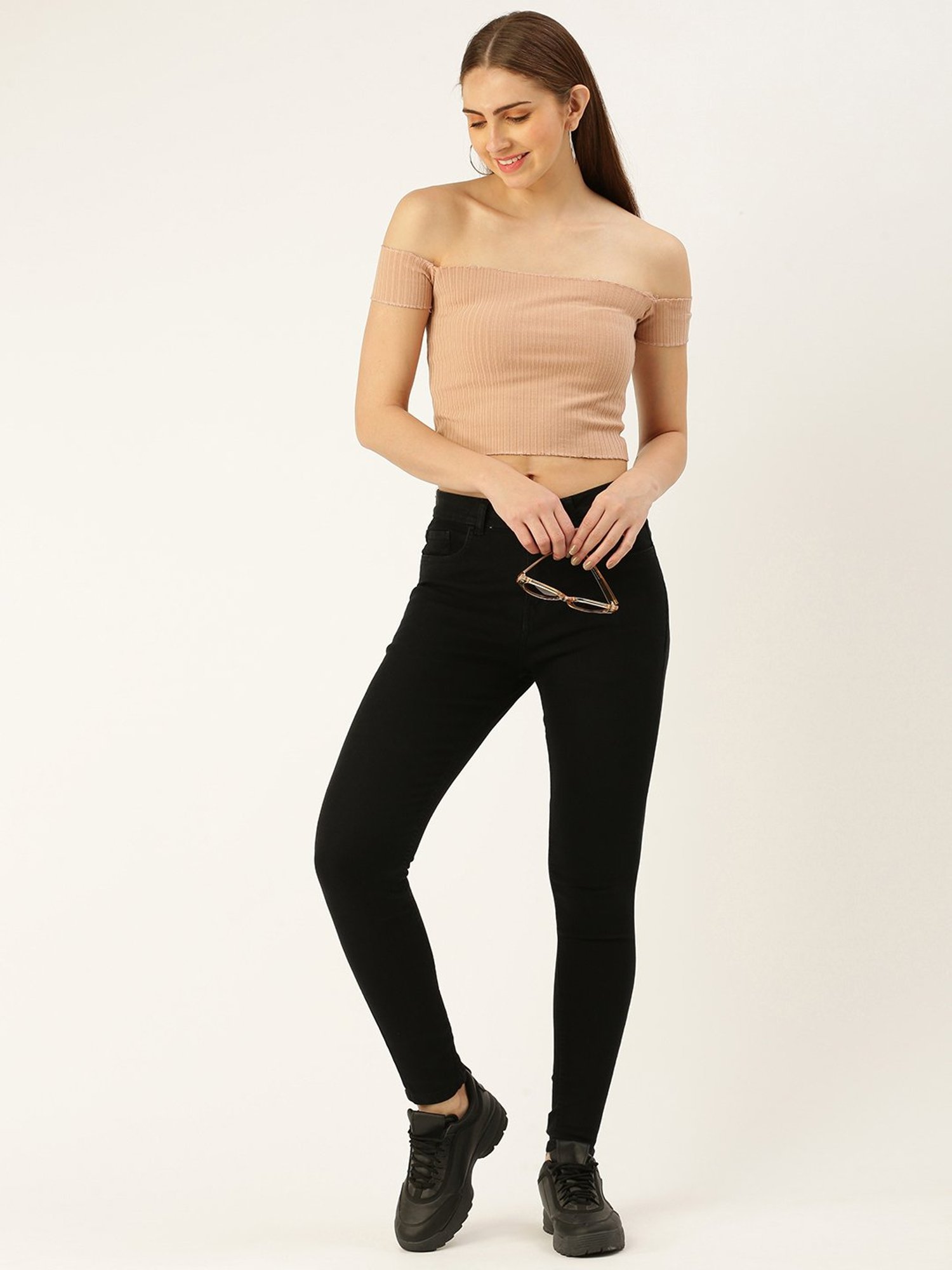 Amukti Black Slim Fit Mid Rise Jeans