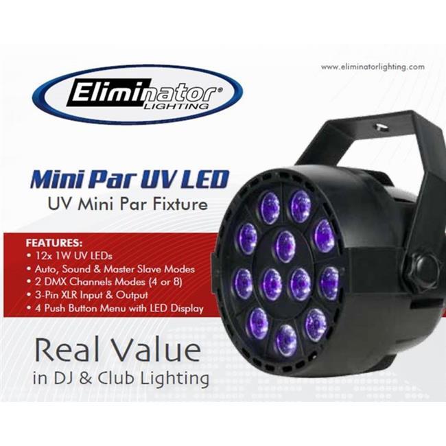Eliminator Lighting Mini PAR UV LED Black Light Black
