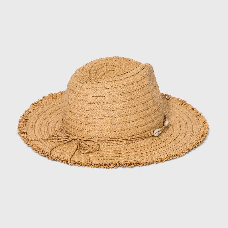 Girls' Fringe Edge Straw Hat - art class™ Khaki