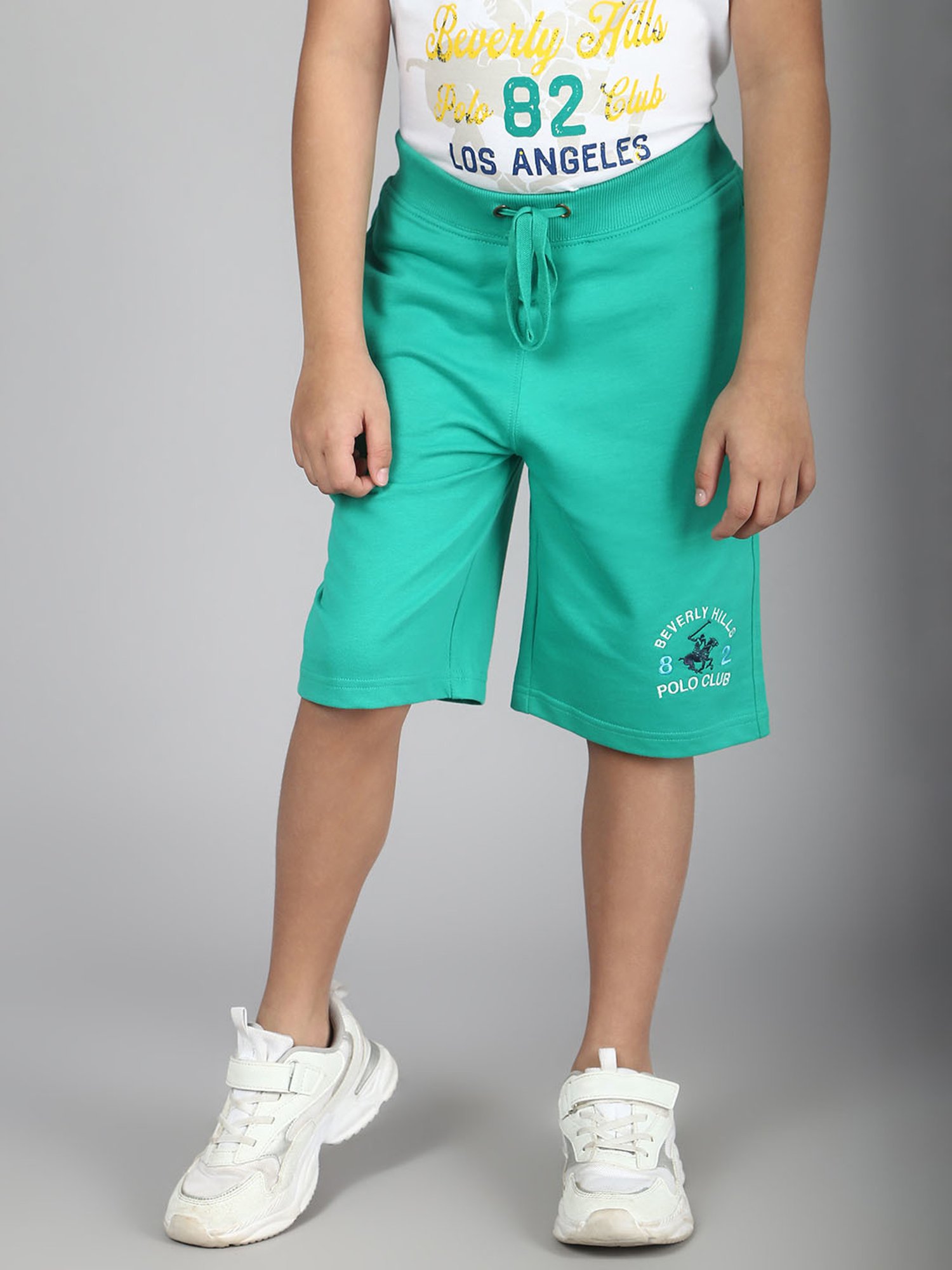 Beverly Hills Polo Club Kids Sea Green Printed Shorts