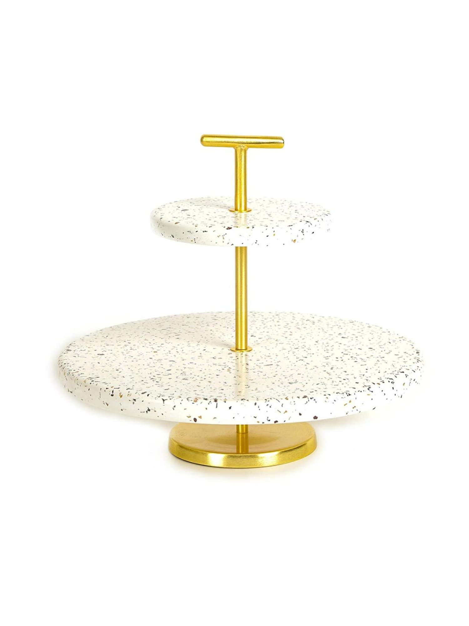 Home4U Molly Gold & White Iron Cupcake Stand