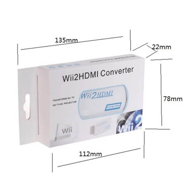 Wii To HDMI Adapter Full Digital Video/Audio Output, 720P/1080P HD HDMI Converte Support All Wii Display Modes