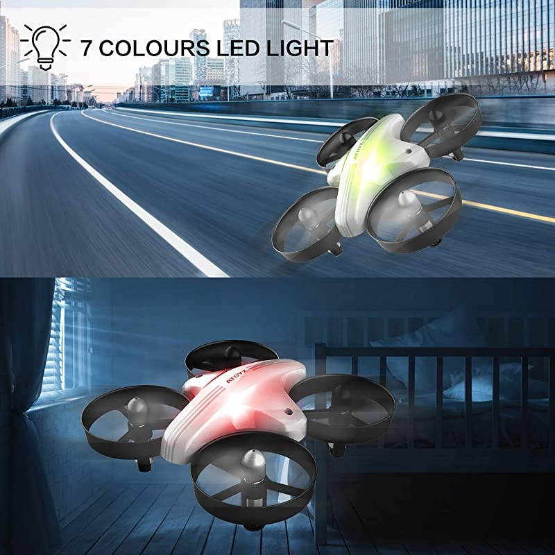 Drone for Kids and Beginners,Portable Remote Control RC Quadcopter Drone Toy, Best Drone for Boys and Girls with Altitude Hold, 3D Flips, Headless Mode,LED Light&Extra Batteries AT-66(White)