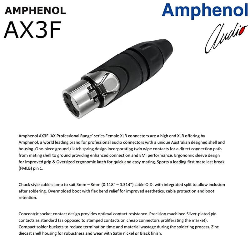 2 Units 10 Foot Canare L4E6S Star Quad Balanced Male to Female Microphone Cables with Amphenol AX3M amp AX3F Silver XLR Connectors Custom Made by