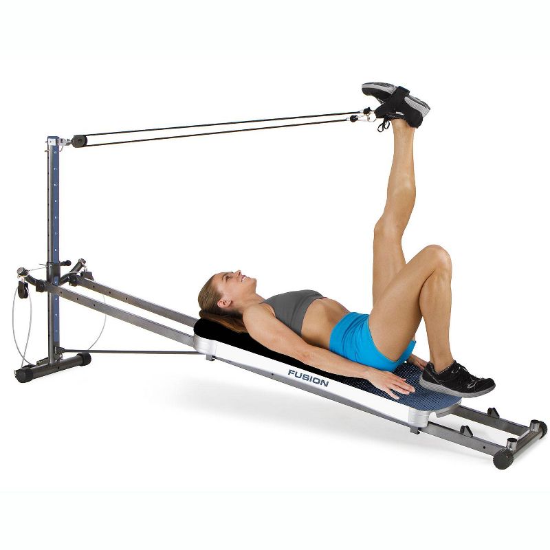 Total Gym Fitness Fusion Full Body Workout Home Fitness Exercise Machine, Teal