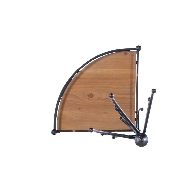 Corner Metal and Wood Coat Rack Brown - Linon