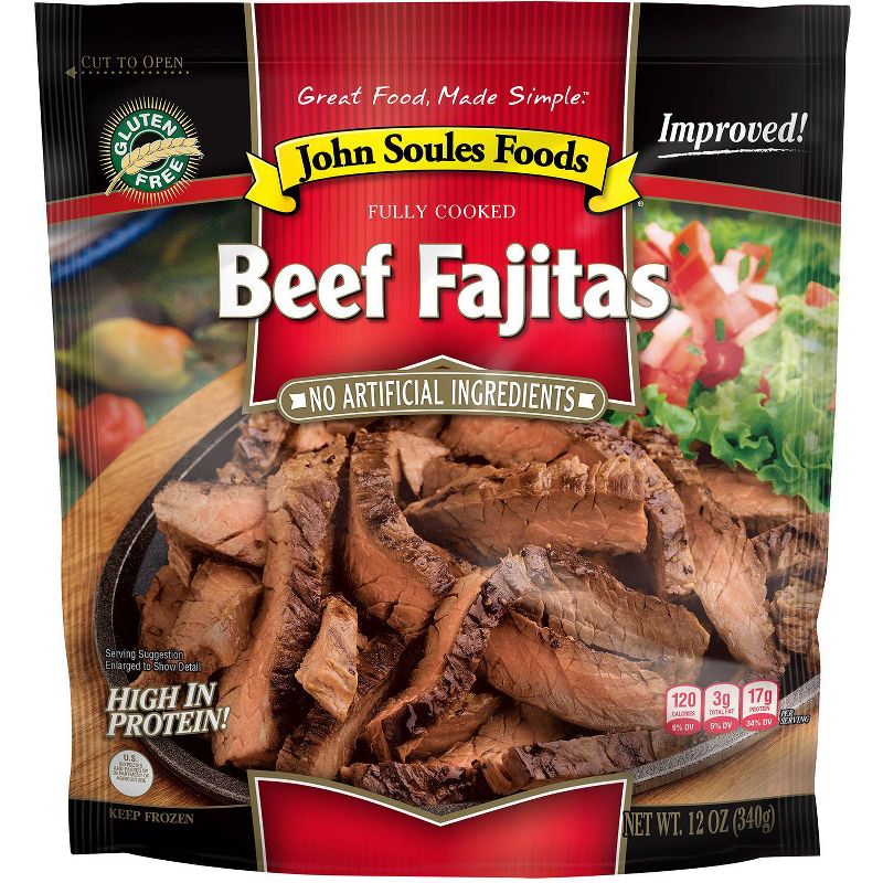 John Soules Foods Fully Cooked Beef Fajitas - Frozen - 12oz