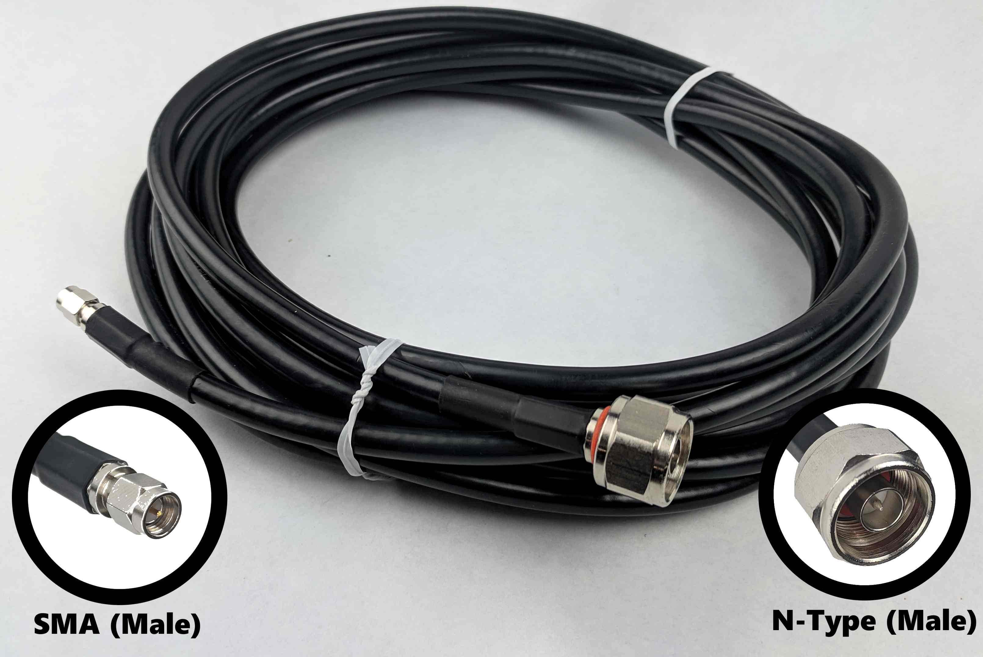 American Booster 20 ft. 5D-FB Coaxial Cable (N-Male to SMA Male) for Cellular Signal Booster