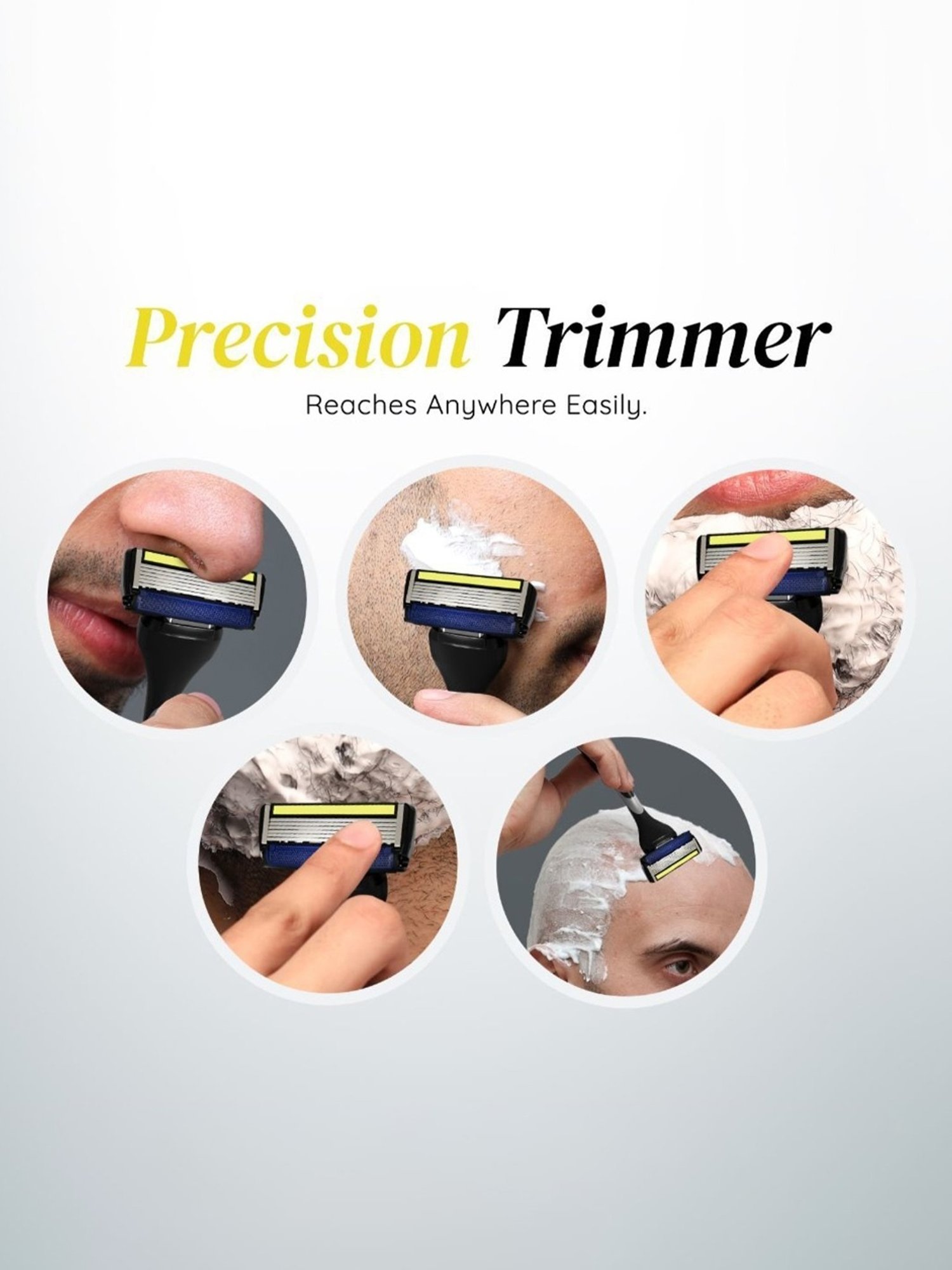 LetsShave Pro 6 Advance Shaving Blades - Pack of 4 (Yellow/Black)