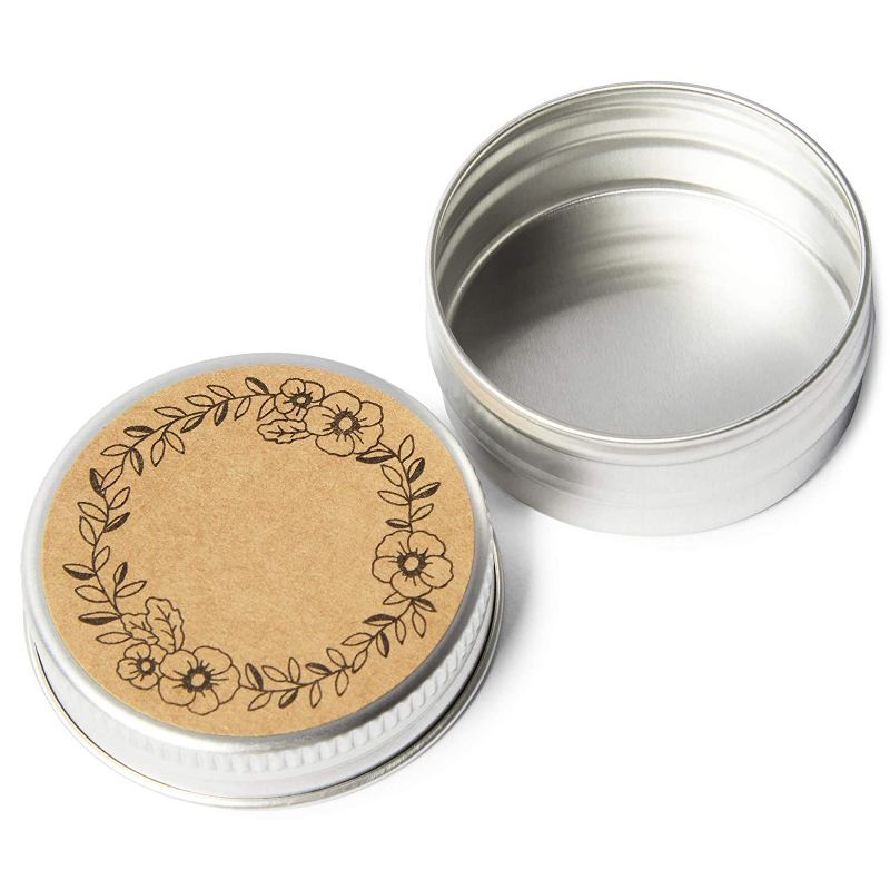 Juvale 20 Pack Round Aluminum Container, Multipurpose Tin (0.5 oz, 1.6 x 0.7 in)