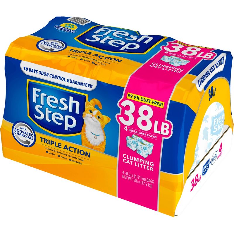 Fresh Step Triple Action Clumping Scented Cat Litter - 38lb