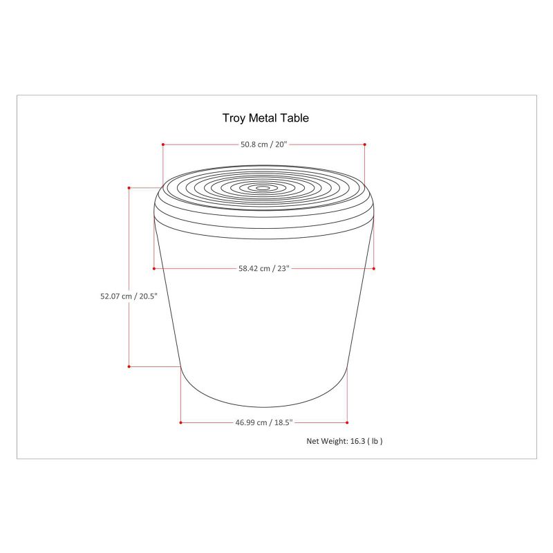 23" Suzanne Metal Accent Table Antique Silver - WyndenHall