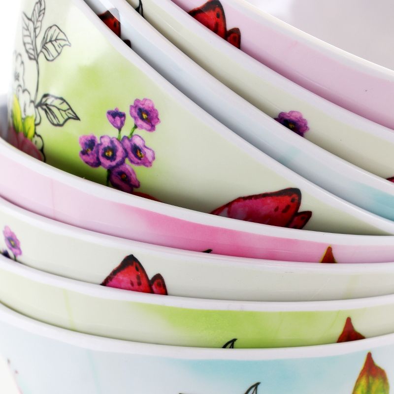 Studio California Camberly 8 Piece 6 Inch Embossed Melamine Bowl Set