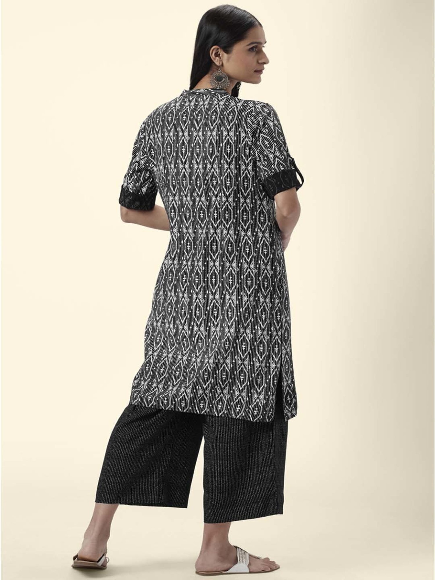 Rangmanch by Pantaloons Black Printed Kurta Palazzo Set