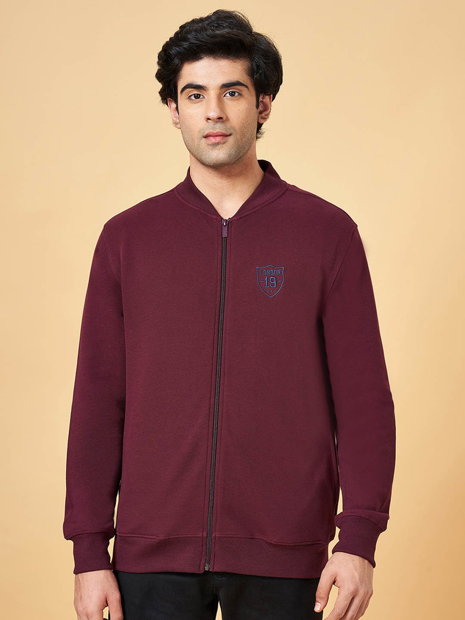 Byford by Pantaloons Wine Slim Fit Sweatshirt