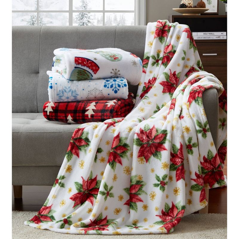 50"x60" Snowflake Printed Throw Blanket Blue - VCNY