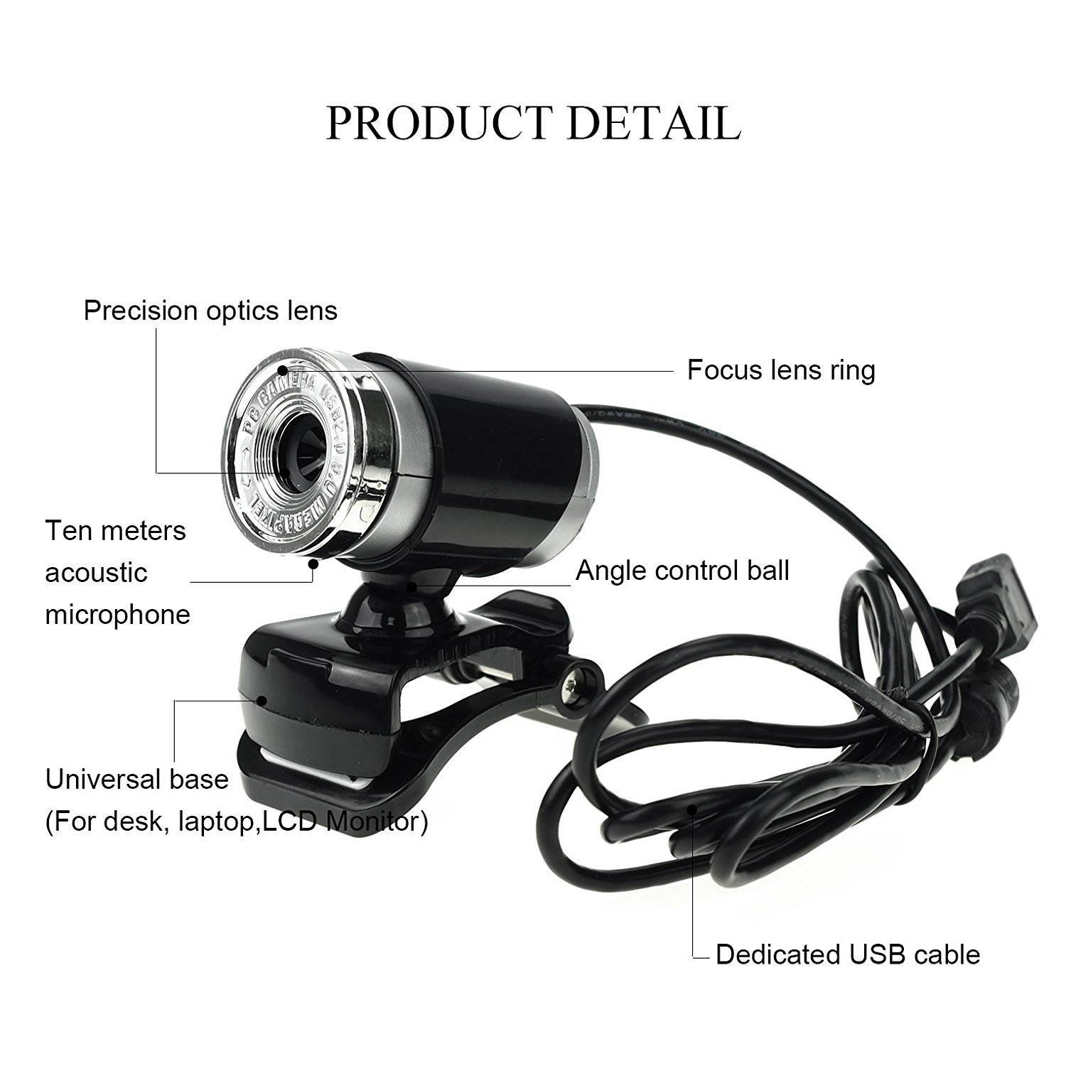 Zgeer HD Webcam,USB 2.0 Digital Video Webcamera for Computer PC Laptop.