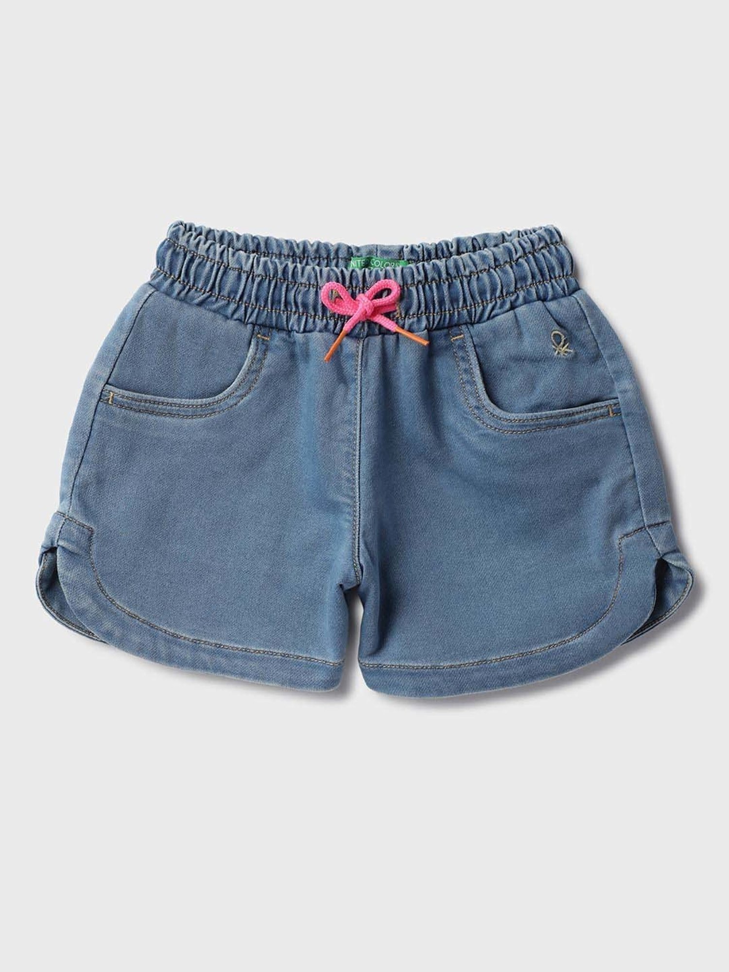 Kiddopanti Kids Coral & Neon Green Logo Cycling Shorts (Pack of 2)