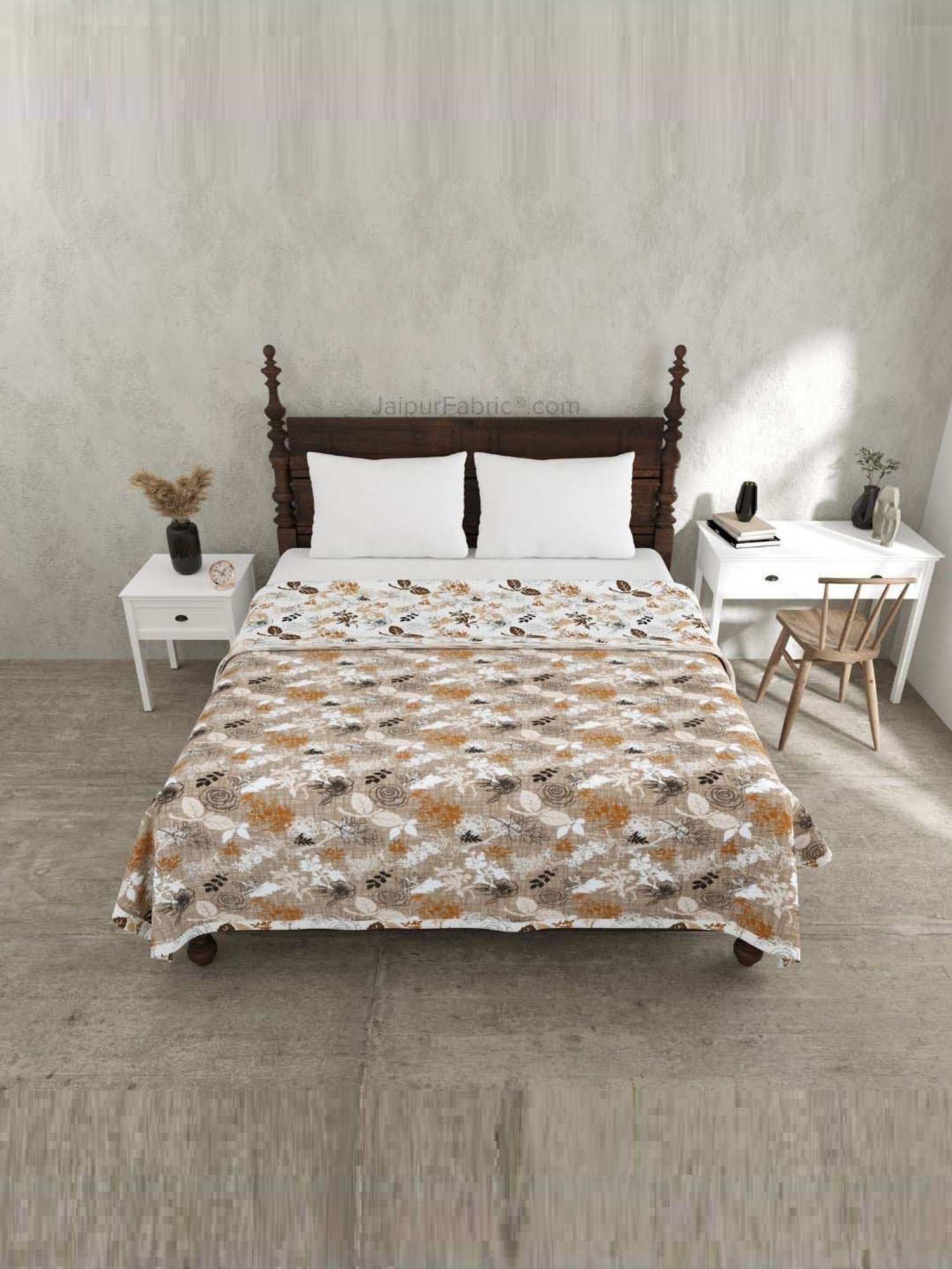 JaipurFabric Burnt Sugar Mulmul Cotton 150 GSM Reversible Ac Dohar